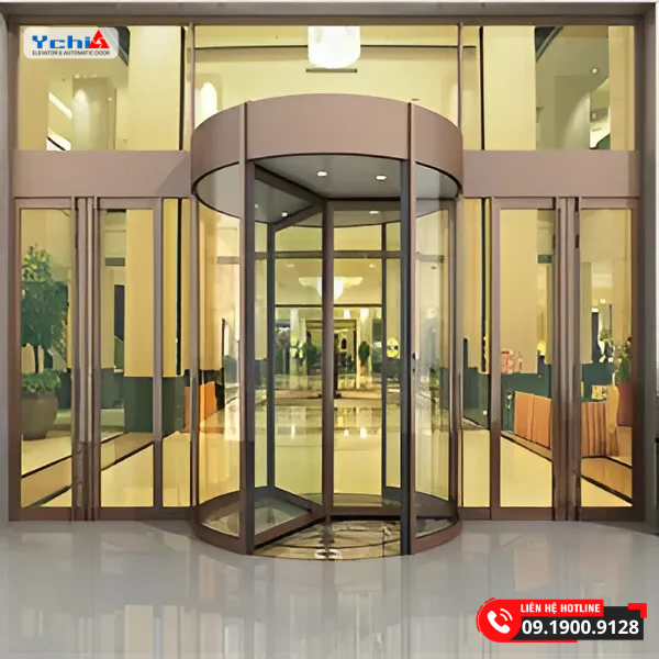 Cửa xoay tròn tự động là lựa chọn ưu việt cho các công trình hiện đại
