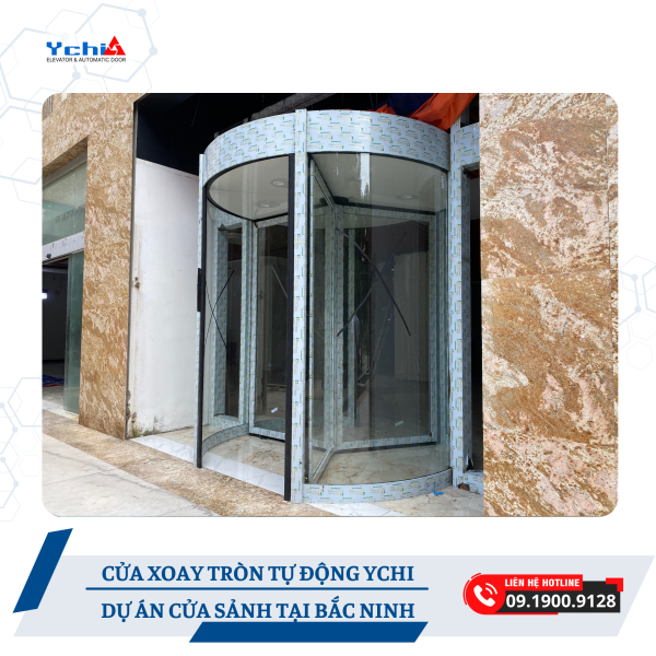 Cửa xoay tròn Ychi Việt Nam thực hiện lắp đặt tại dự án Bắc Ninh