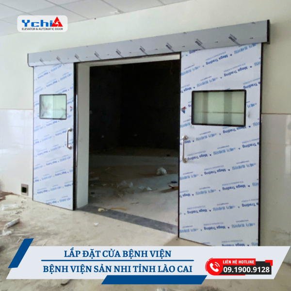 Cửa phòng mổ được Ychi Việt Nam trang bị cảm biến đá chân