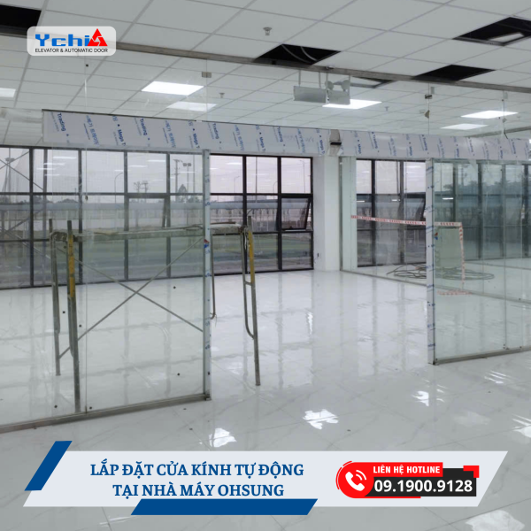Ychi Việt Nam lắp đặt cửa kính tự động cho nhà máy Ohsung