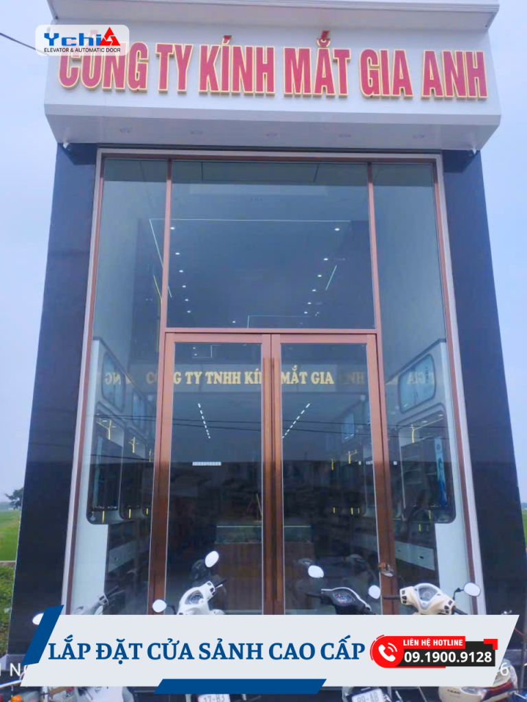 Ychi Việt Nam hoàn thiện lắp đặt cửa sảnh cao cấp cho công ty Mắt kính Gia Anh