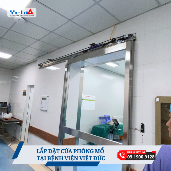 Cửa phòng mổ đạt chuẩn được Ychi Việt Nam lắp đặt tại Bệnh viện Việt Đức