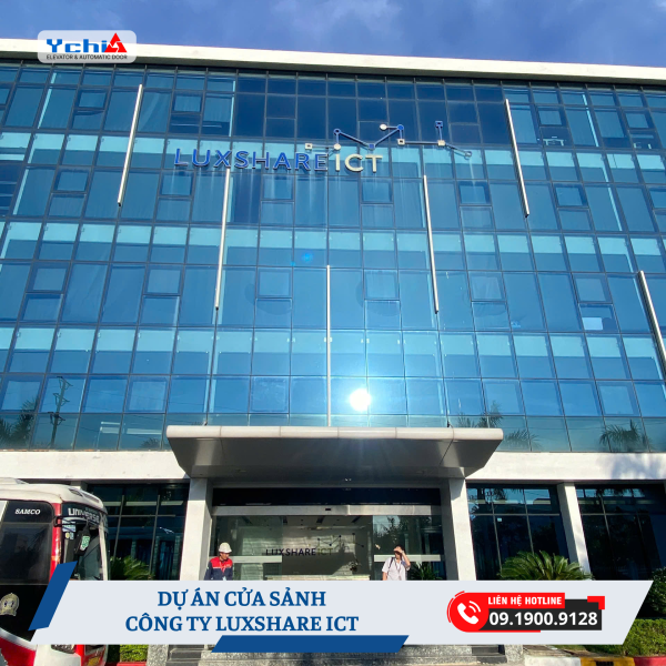 Ychi Việt Nam thực hiện lắp đặt cửa sảnh tự động cao cấp tại công ty Luxshare ICT
