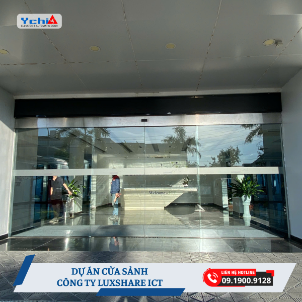Cửa tự động được Ychi Việt Nam trang bị hệ thống cảm biến mắt thần nhận diện hiện đại