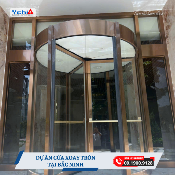 Cận cảnh cửa xoay tròn Ychi Việt Nam tại dự án Bắc Ninh